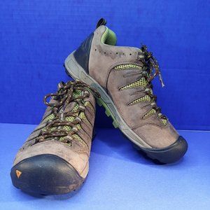 KEEN Hiking Shoes Womens 8 Brown Green Trail Waterproof Leather Lace-Up 1007868